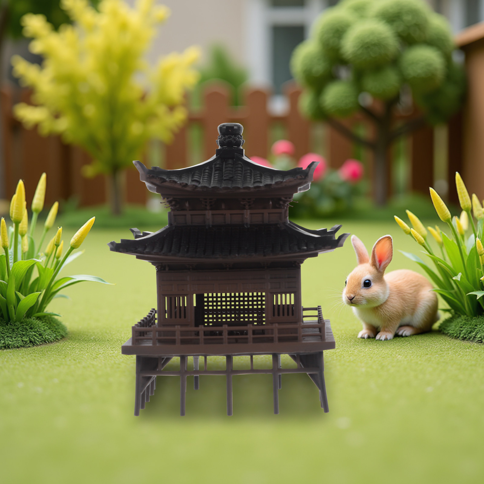 ミニチュア中国風パビリオン、装飾的な庭園風塔、エレガントなデ - Bonsai Garden Landscape Design のレビューと価格